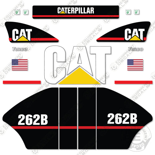 Fits Caterpillar 262B Decal Kit Skid Steer 262, 262b, decal kit