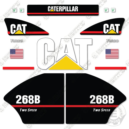 Fits Caterpillar 268B Decal Kit (Two Speed) Skid Steer 268, 268b, decal kit