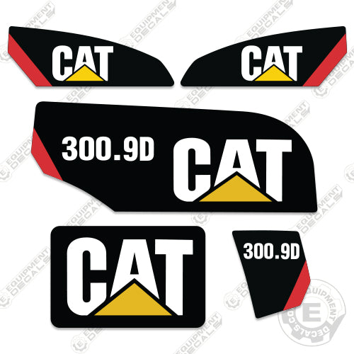 Fits Caterpillar 300.9D Decal Kit Mini Excavator Decals 300, 300.9, 300.9-D, 300.9d, decal kit