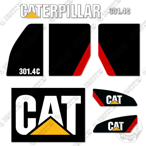 Fits Caterpillar 301.4C Decal Kit Mini Excavator 301, 301.4, 301.4c, decal kit