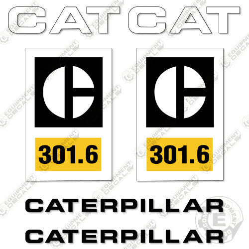 Fits Caterpillar 301.6 Mini Excavator Decals (CUSTOM) decal kit