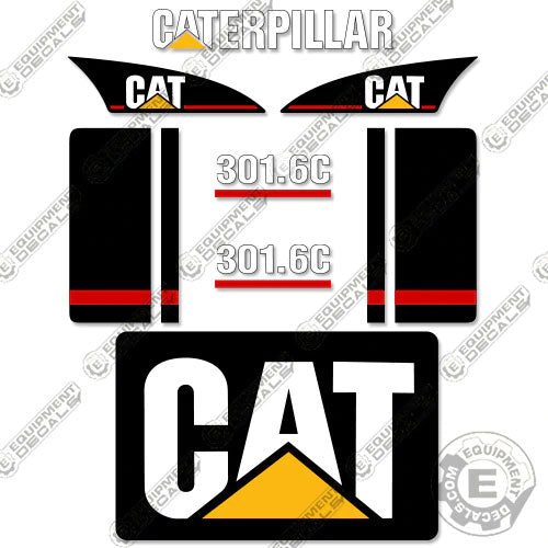 Fits Caterpillar 301.6C Decal Kit Mini Excavator 301, 301.6, 301.6c, decal kit