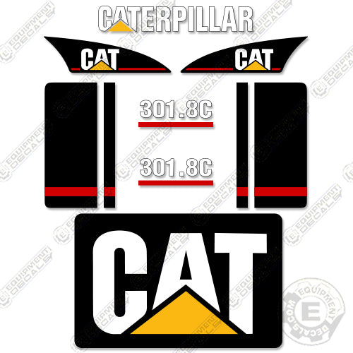 Fits Caterpillar 301.8C Decal Kit Mini Excavator 301, 301.8, 301.8 c, decal kit