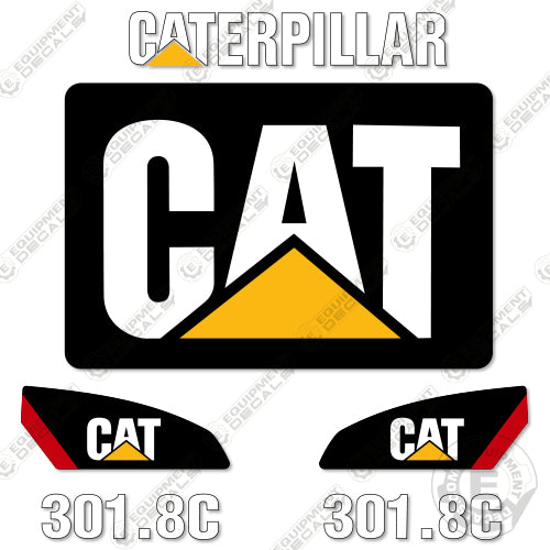 Fits Caterpillar 301.8C Decal Kit Mini Excavator (NEW STYLE) 301, 301.8, 301.8 c, decal kit