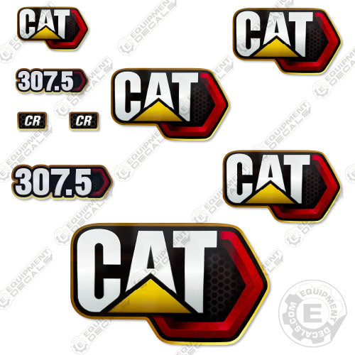 Fits Caterpillar 307.5 CR Next Gen Decal Kit Mini Excavator 307.5, decal kit, next, next gen, next generation