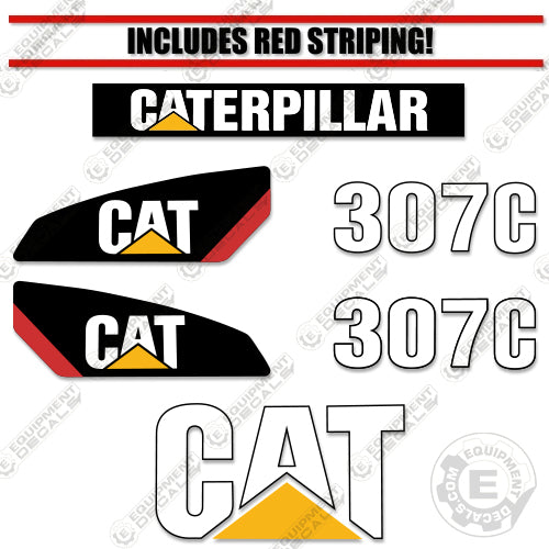 Fits Caterpillar 307C Decal Kit Mini Excavator 307, 307c, decal kit