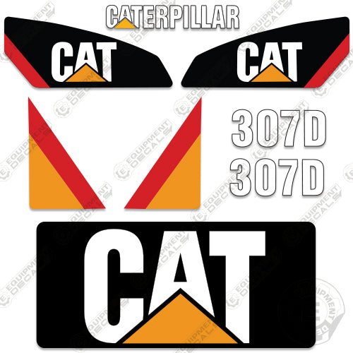 Fits Caterpillar 307D Decal Kit Mini Excavator 307, 307d, decal kit