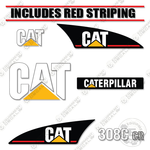 Fits Caterpillar 308C CR Decal Kit Midi Excavator 308, decal kit