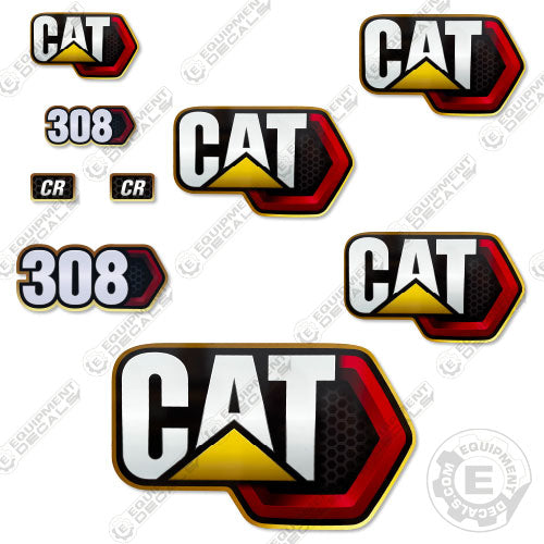 Fits Caterpillar 308 CR Next Gen Decal Kit Mini Excavator 308, 308cr, decal kit