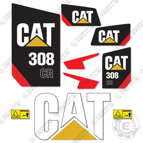 Fits Caterpillar 308 CR Decal Kit Mini Excavator (2019-2020) 308, 308cr, decal kit