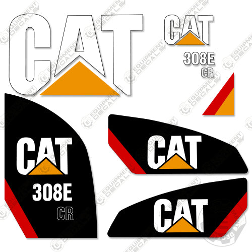 Fits Caterpillar 308E CR Decal Kit Mini Excavator 308, 308-e2, 308e, decal kit