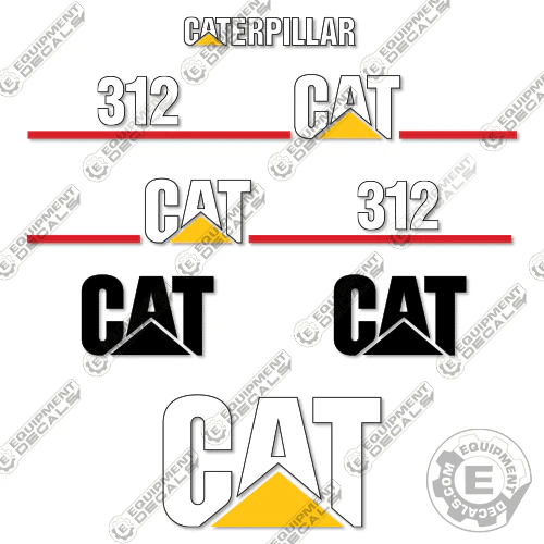 Fits Caterpillar 312 Decal Kit Excavator 312, decal kit