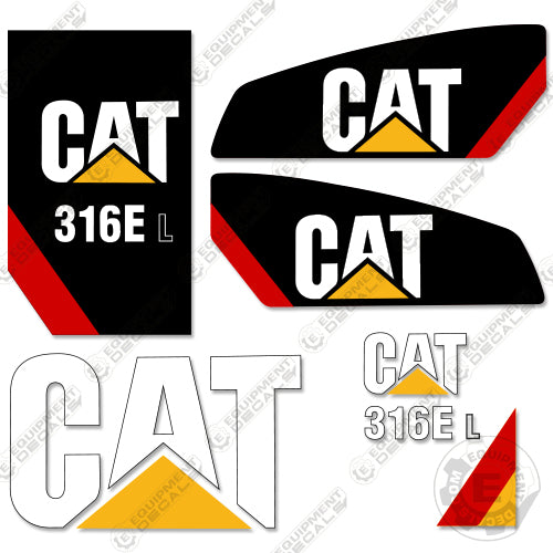 Fits Caterpillar 316EL Decal Kit Excavator 316, 316e, 316el, decal kit