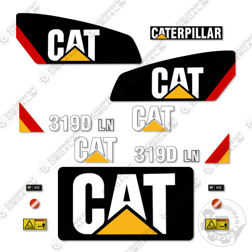 Fits Caterpillar 319D LN Excavator Decal Kit 319d, 319d ln, caterpillar, decal kit, excavator