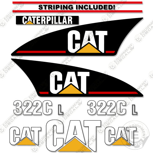 Fits Caterpillar 322CL Decal Kit Excavator 322, 322 c l, 322 cl, decal kit