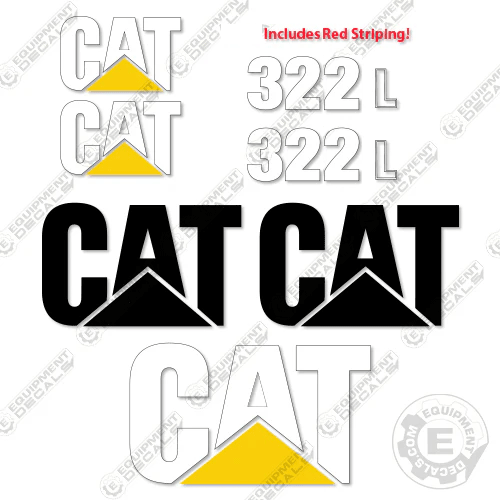 Fits Caterpillar 322L Excavator Decal Kit decal kit, 322, 322l