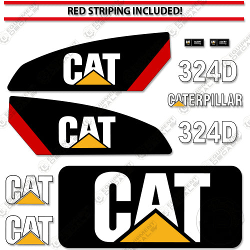 Fits Caterpillar 324D Decal Kit Excavator 324, 324-d, 324d, decal kit