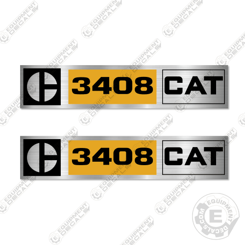 Fits Caterpillar 3408 Decal Kit - Brushed Aluminum - Diesel Engine 3408, 3408n, decal kit