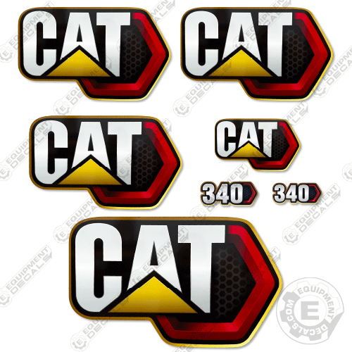 Fits Caterpillar 340 Decal Kit Next-Gen Excavator decal kit, gen, generation, next, next gen