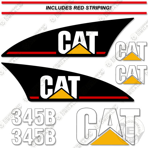 Fits Caterpillar 345B Decal Kit Excavator 345, decal kit