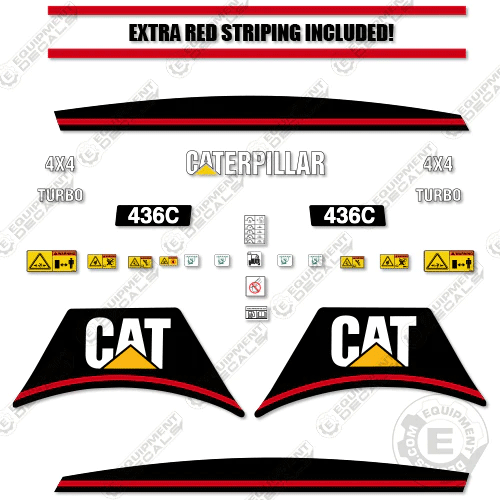 Fits Caterpillar 436C Decal Kit Backhoe (OLDER) 436, 436c, backhoe, caterpillar, decal kit, loader