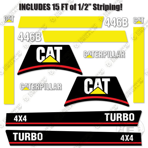 Fits Caterpillar 446B Decal Kit Backhoe 446, 446 b, 446b, decal kit