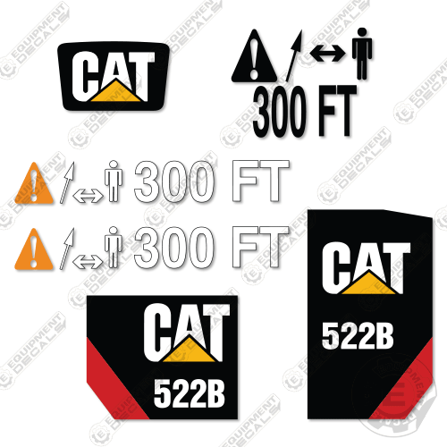 Fits Caterpillar 522B Decal Kit Wheel Feller 522, 522B, decal kit