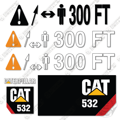 Fits Caterpillar 532 Decal Kit Feller Buncher 532, decal kit