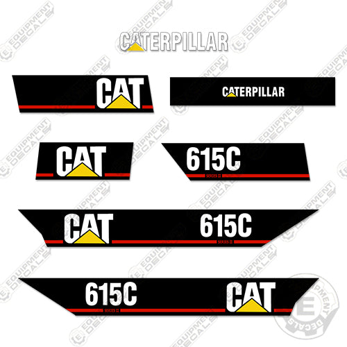 Fits Caterpillar 615C II Elevating Motor Grader Decal Kit - Scraper decal kit