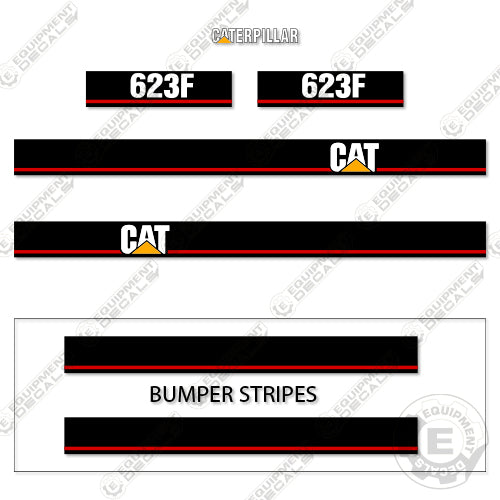 Fits Caterpillar 623F Decal Kit Motor Grader - With Bumper Stripes 623, 623F, decal kit