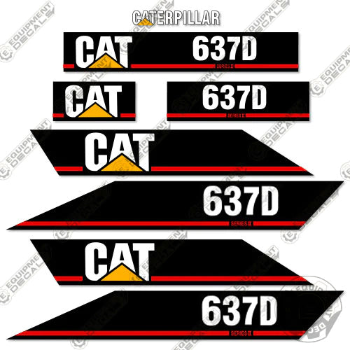 Fits Caterpillar 637D Series 2 Decal Kit Motor Grader Scraper 637, 637d, decal kit