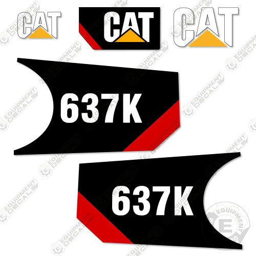 Fits Caterpillar 637K Decal Kit Motor Grader Scraper 631, 637, 637k, decal kit