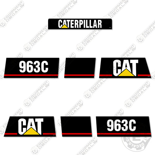 Fits Caterpillar 963C Track Loader Decal Kit 2004+ 963 d, 963d, bulldozer, crawler, crawler loader, track loader