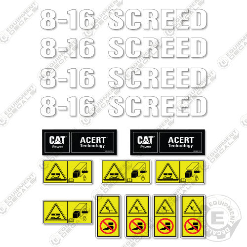 Fits Caterpillar AP555E Decal Kit Asphalt Paver Warnings decal kit