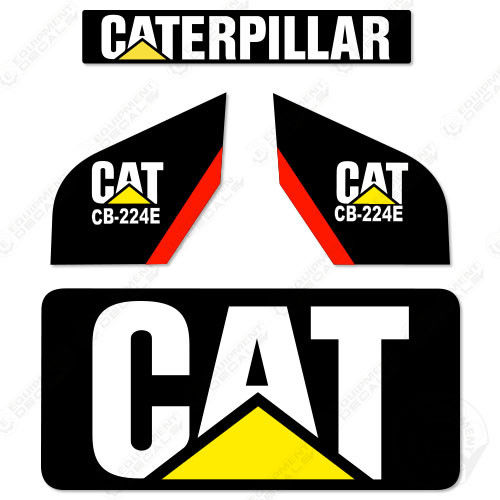 Fits Caterpillar CB224E Decal Kit New Style Vibratory Smooth Drum Roller decal kit