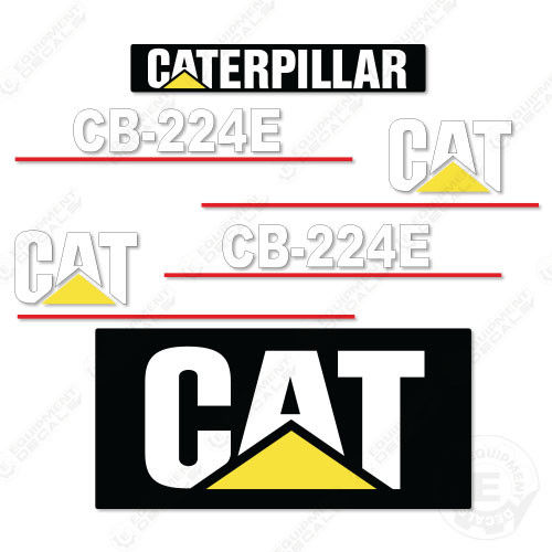 Fits Caterpillar CB224E Decal Kit Vibratory Smooth Drum Roller decal kit