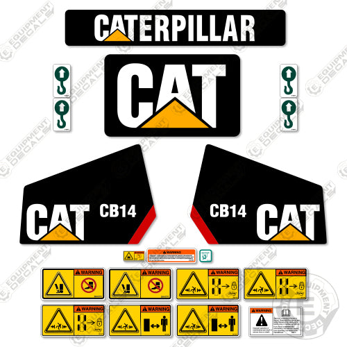 Fits Caterpillar CB14 Decal Kit Utility Roller 14, cb-14, cb14, decal kit