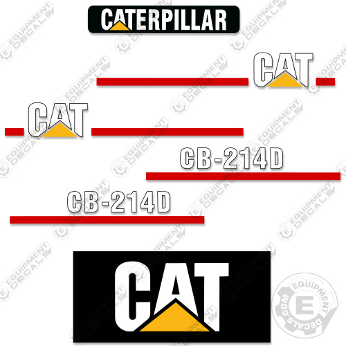 Fits Caterpillar CB214D Decal Kit Vibratory Smooth Drum Roller 214, cb 214 d, cb 214d, cb214, decal kit