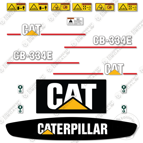 Fits Caterpillar CB-334E Decal Kit Vibratory Smooth Drum Roller 334, 334e, cb-334e, cb334, cb334e, decal kit