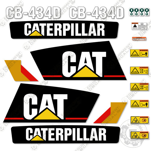 Fits Caterpillar CB434D Decal Kit Roller (2003-2006) 434, 434d, cb-434, cb434, cb434d, decal kit, xw