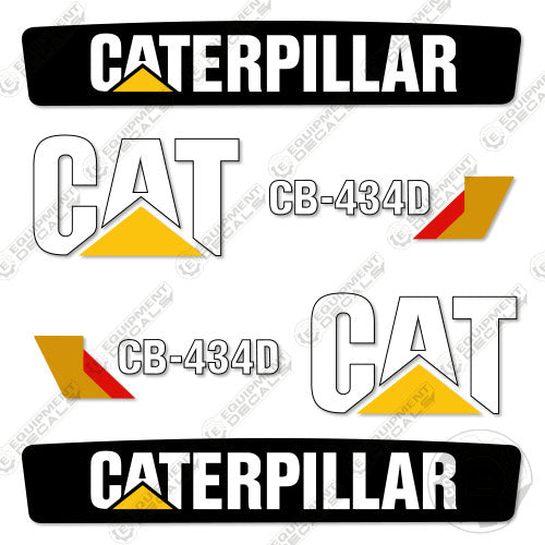 Fits Caterpillar CB434D Decal Kit Roller (2007-2015) 434, 434d, cb-434, cb434, cb434d, decal kit, xw