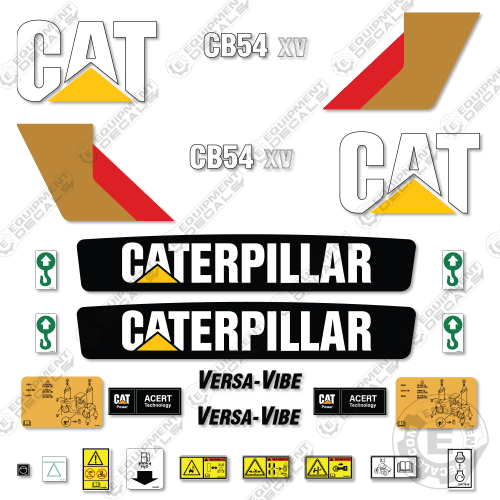 Fits Caterpillar CB54 XV Decal Kit Roller 54, 54xv, caterpillar, cb54, cb54xv, decal kit