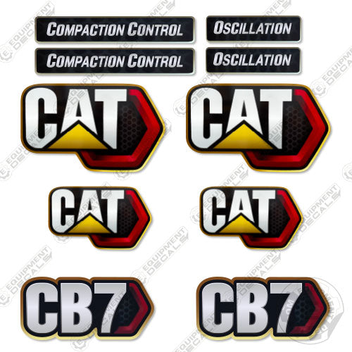 Fits Caterpillar CB7 Decal Kit Roller decal kit