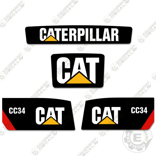 Fits Caterpillar CC 34 Roller Decal Kit 34, cc 34, cc34, decal kit