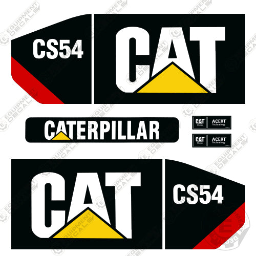 Fits Caterpillar CS54 Vibratory Roller Decals decal kit