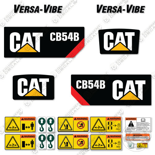 Fits Caterpillar CB54B Decal Kit Utility Roller 54b, cb54, cb54b, decal kit