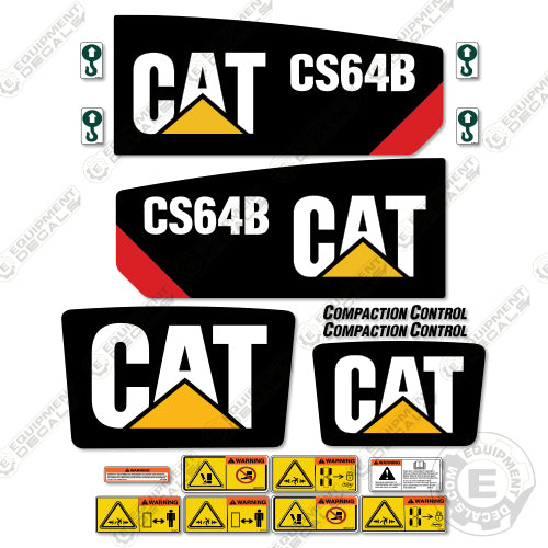 Fits Caterpillar CS64B Decal Kit Roller 64, 64b, cs64, cs64b, decal kit