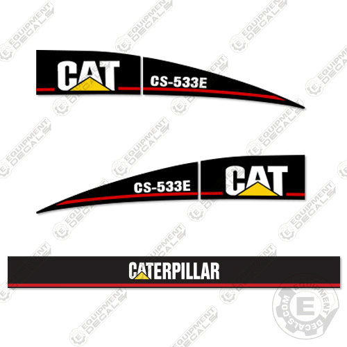 Fits Caterpillar CS 533 E Vibratory Smooth Drum Roller Decal Kit decal kit