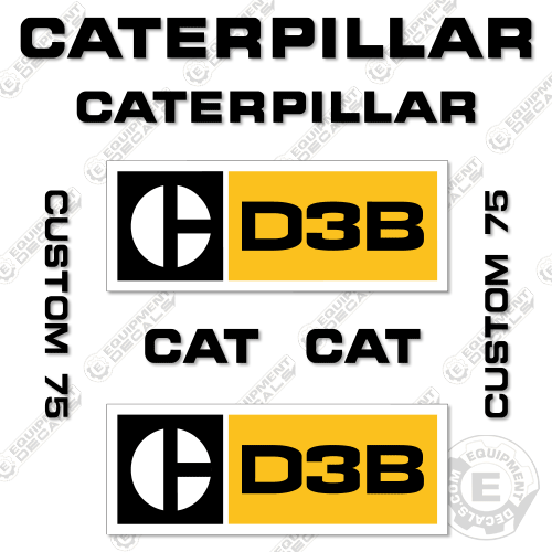 Fits Caterpillar D3B Style 2 Dozer Decal Kit Equipment Decals d3, d3b