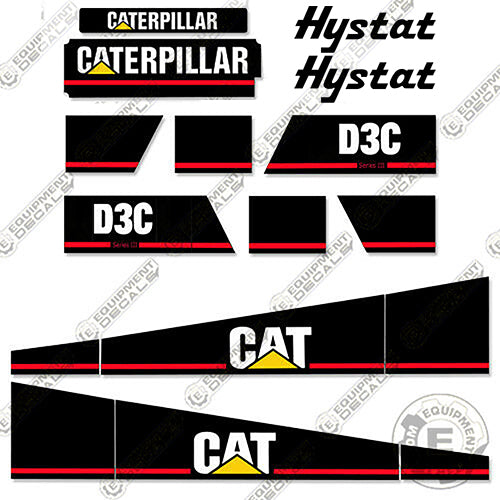 Fits Caterpillar D3C Series III Dozer Decal Kit decal kit